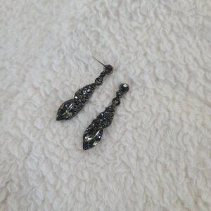 Black Diamond Dangle Stud Earrings